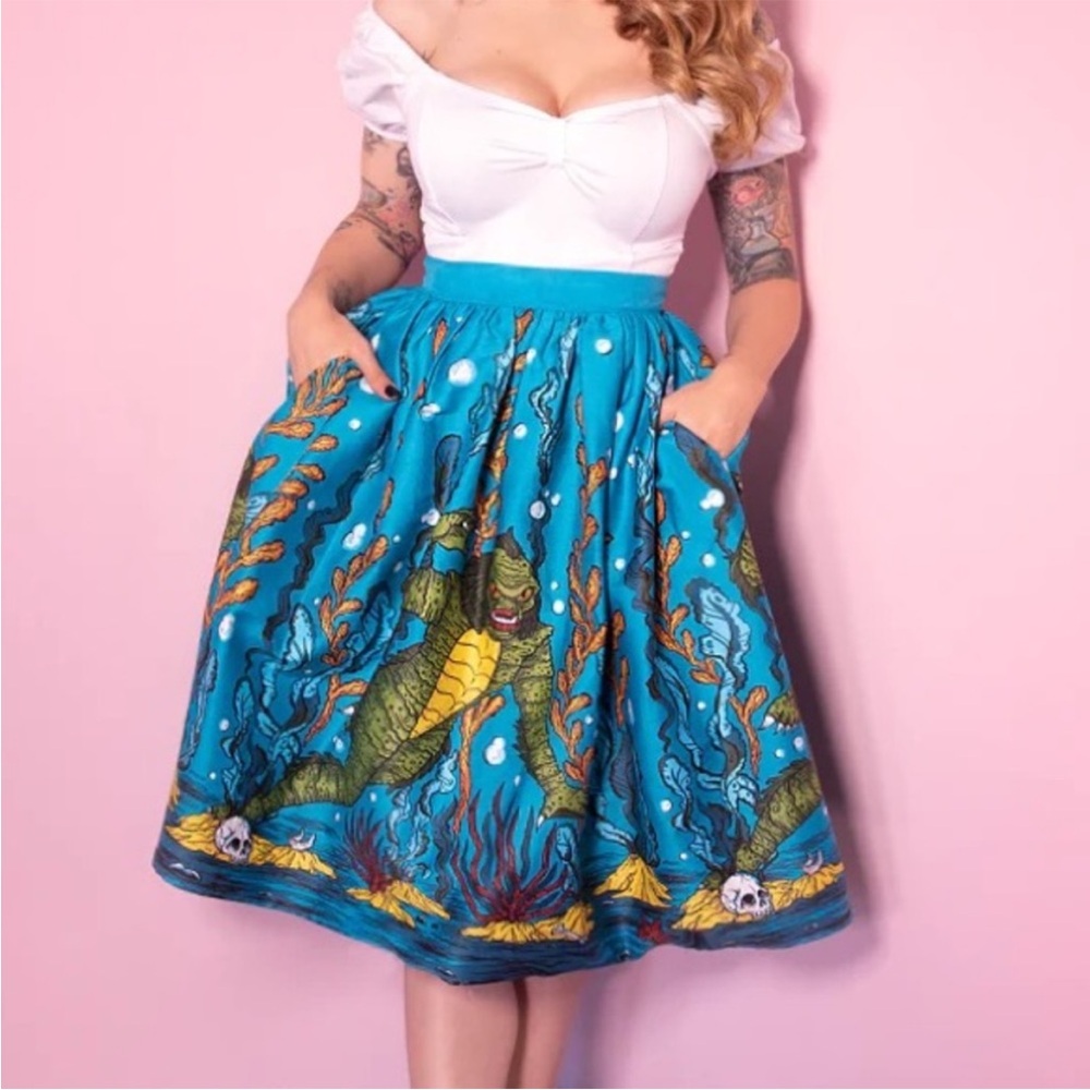 RARE - Vixen by Micheline Pitt - Creature Lagoon Monster Full Circle Skirt XL L